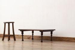 アンティーク家具　アンティーク　天板一枚板古いケヤキ材のテーブル(机)