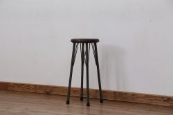 アンティーク家具　オリジナル　アイアンハイスツール 1脚(丸椅子)インダストリアアル工業系(11)