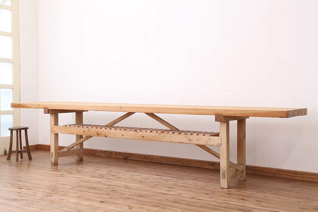 正規品販売! 木材 天板 作業台 テーブル □ 古材 アンティーク - 家具 