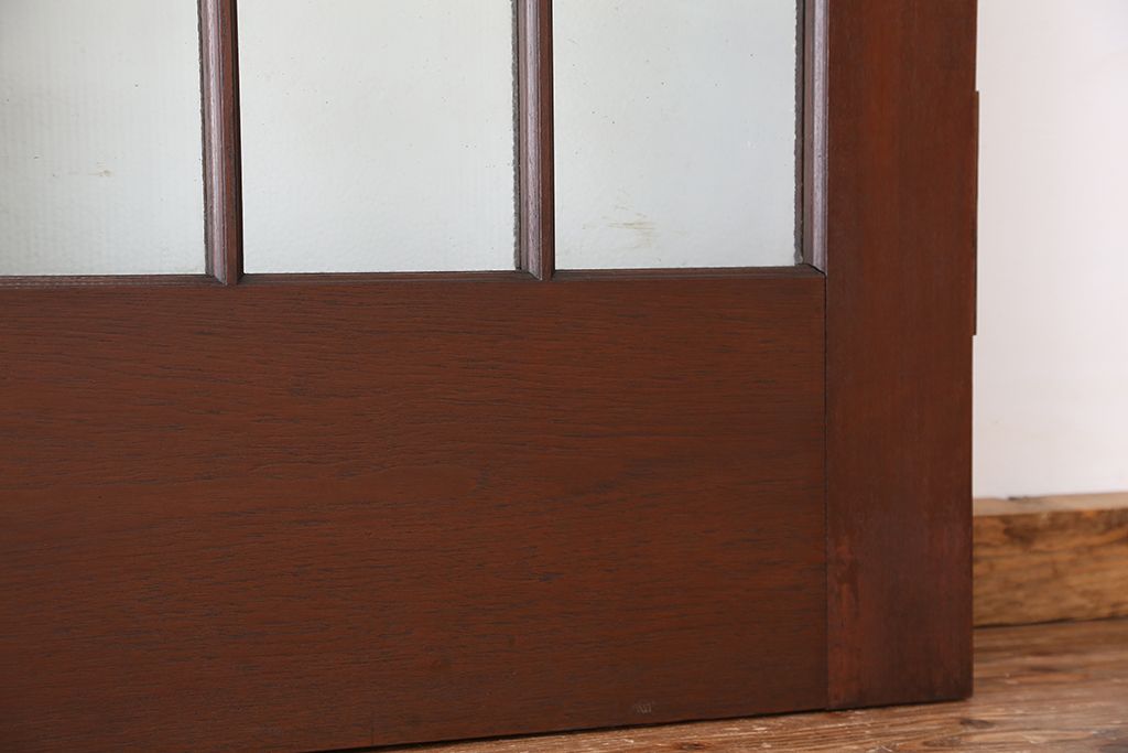 大正ロマン チーク材 国産 重厚で上質な両開きドア1対(扉)