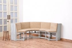 アンティーク家具　アンティーク　フランス製　カントリー調　素敵なデザインのコーナーソファ(ダイニングチェア/椅子)