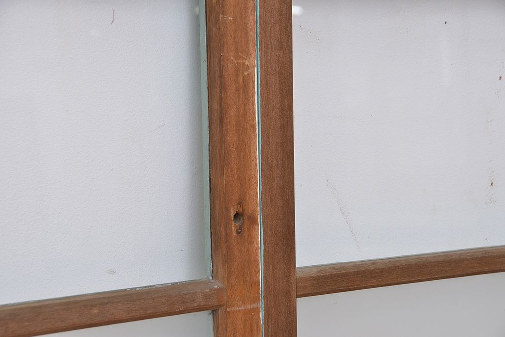 アンティーク　ペンキの剥げたガラス戸2枚セット(窓、引き戸)