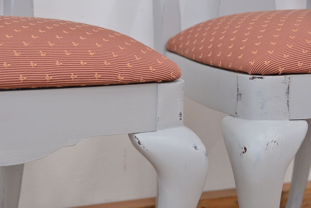 アンティーク家具　アンティーク　シャビーなダイニングチェア2脚セット(2)(椅子・イス)