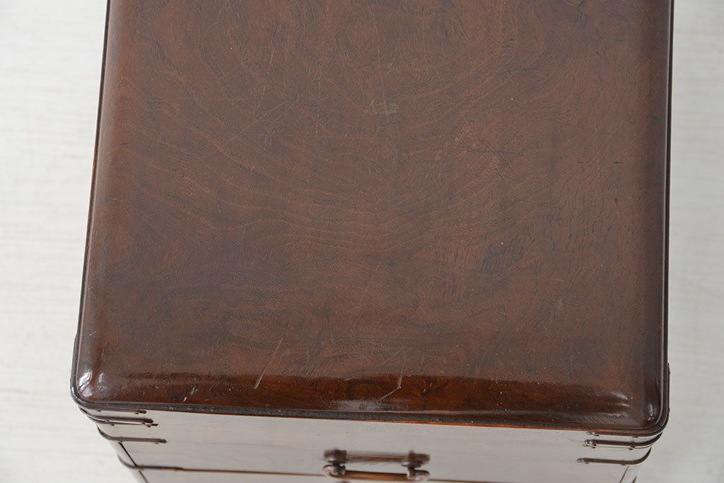 古民具・骨董 最高級 総欅材 銅金具上手物硯箱一式