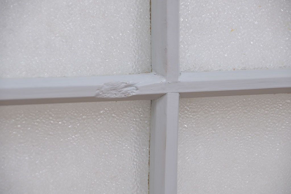 アンティークペイント ダイヤガラス!日本製古い洋館の上げ下げ窓1セット(1)