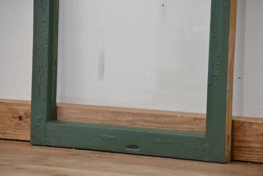 アンティークペイント クリアガラス　古い洋館の上げ下げ窓1セット(1)