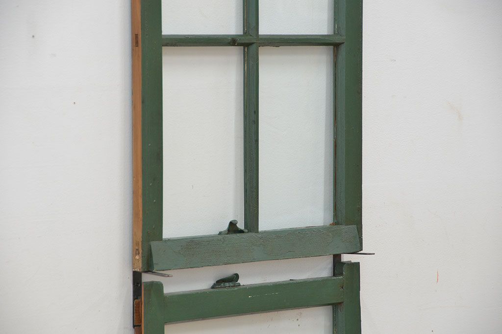 アンティークペイント クリアガラス　古い洋館の上げ下げ窓1セット(2)