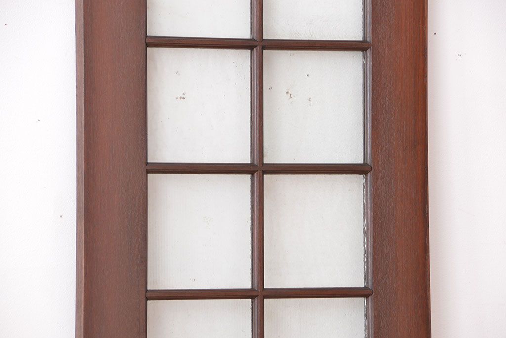 日本製アンティーク　大正〜昭和初期　古い洋館のチーク材フィックス戸(4)