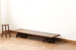 アンティーク家具　古民具・骨董 組み立て式 古い木の一枚板 裁ち板(作業台、ローテーブル)(3)