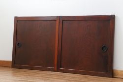 古民具・骨董 杉材一枚板の板戸2枚セット(1)(窓、引き戸)