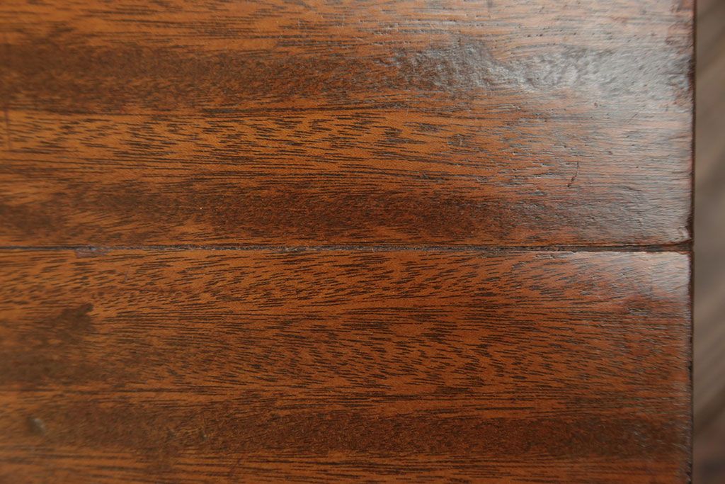 レトロ家具　昭和レトロ 折り畳み式!古い木の横長テーブル(3)