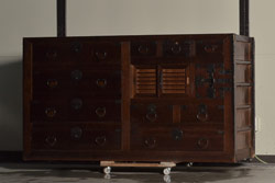 アンティーク家具　和製アンティーク　明治期　六尺　収納箪笥のサイドボード(水屋箪笥、引き出し)(R-036695)