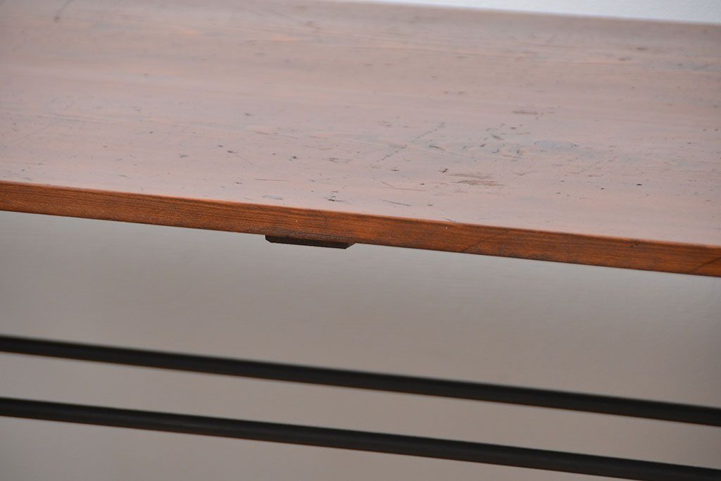 イギリスアンティーク 古材を使ってリメイクしたシンガーミシンテーブル(3)(作業台、机)