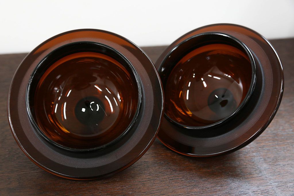 アンティーク雑貨　アンティーク 古いフタ付きガラス瓶(小びん) 2個セット