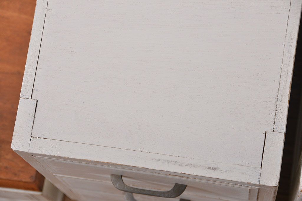 アンティーク家具　アンティークペイント　シンプルな組立て式両袖机 (ニーホールデスク、在宅ワーク、在宅用作業台)