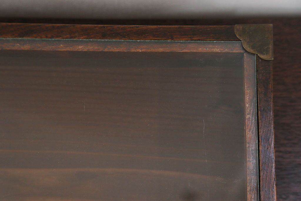 アンティーク雑貨　アンティーク 古い木のコレクションボックス (ガラスケース、飾り棚)
