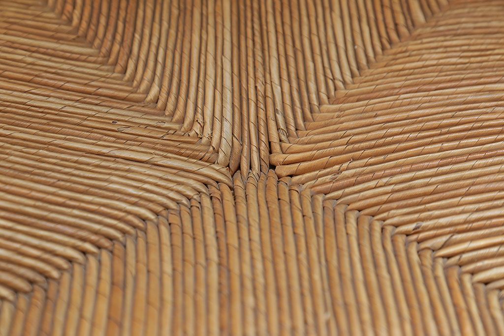 アンティーク家具　フランスアンティーク　オーク材　上質なアールデコ　ラッシチェア2脚セット(1)(椅子、イス)