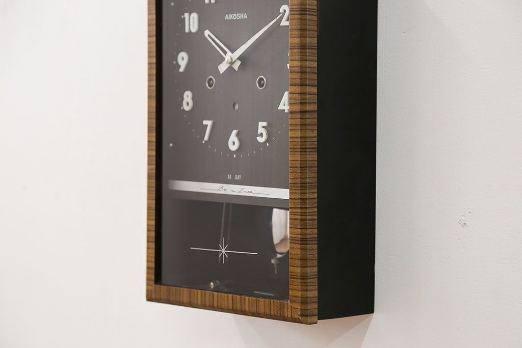 アンティーク雑貨　昭和レトロ シンプルな柱時計(ボンボン時計)