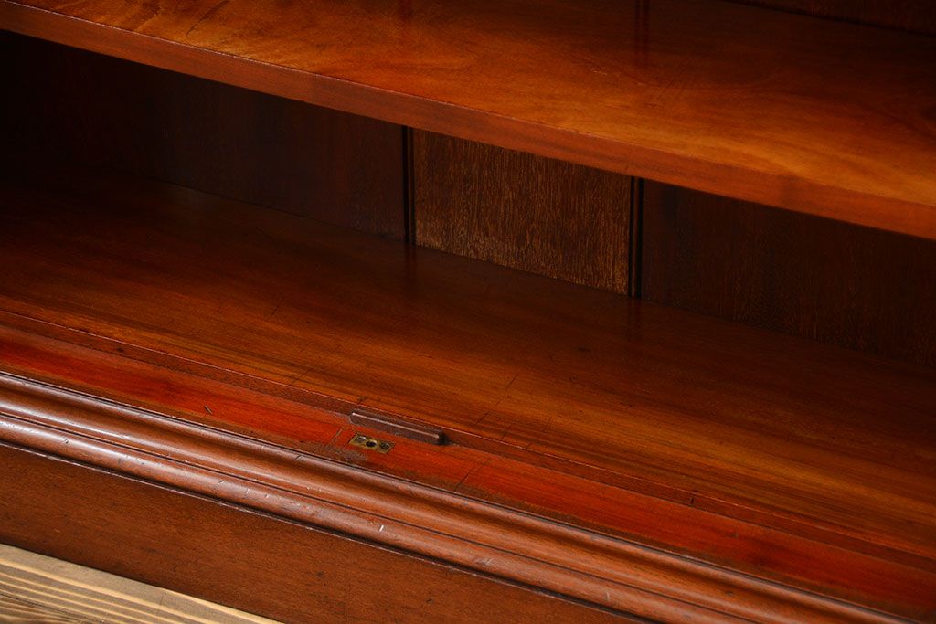 アンティーク家具　イギリスアンティーク マホガニー材!極めて上質な薄型ブックケース(カップボード、キャビネット)
