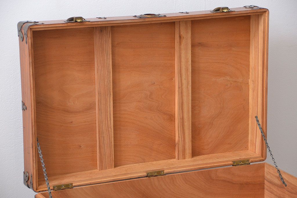 アンティーク雑貨　アンティーク アメリカ製 木製トランク(収納棚、センターテーブル)