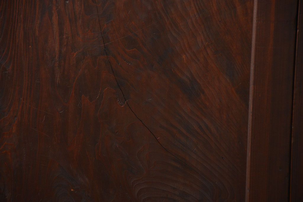 アンティーク 太い框組 杢目の良い杉材一枚板 幅せま帯戸 4枚セット(  板戸、引き戸)