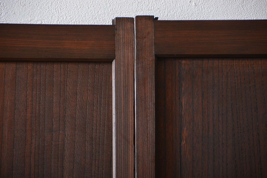 アンティーク 鏡板が桐材の上品な板戸 4枚セット(引き戸、帯戸)