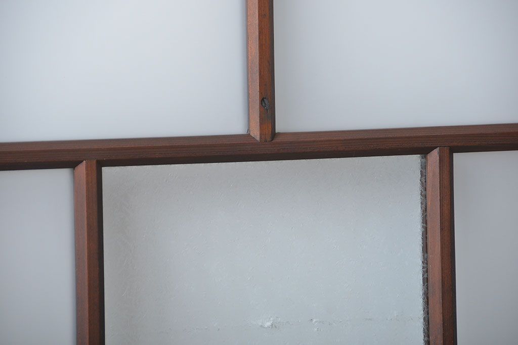 大正ロマン　モダンな背の低いガラス戸2枚(窓)(4)