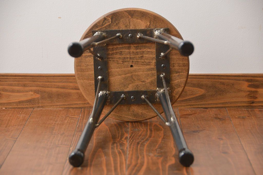 ラフジュオリジナル　鉄脚スツール(椅子、チェア)(3)