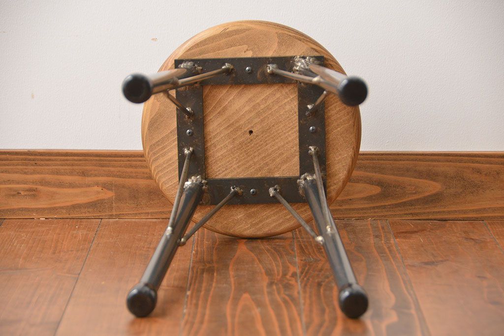 ラフジュオリジナル　鉄脚スツール(椅子、チェア)(4)