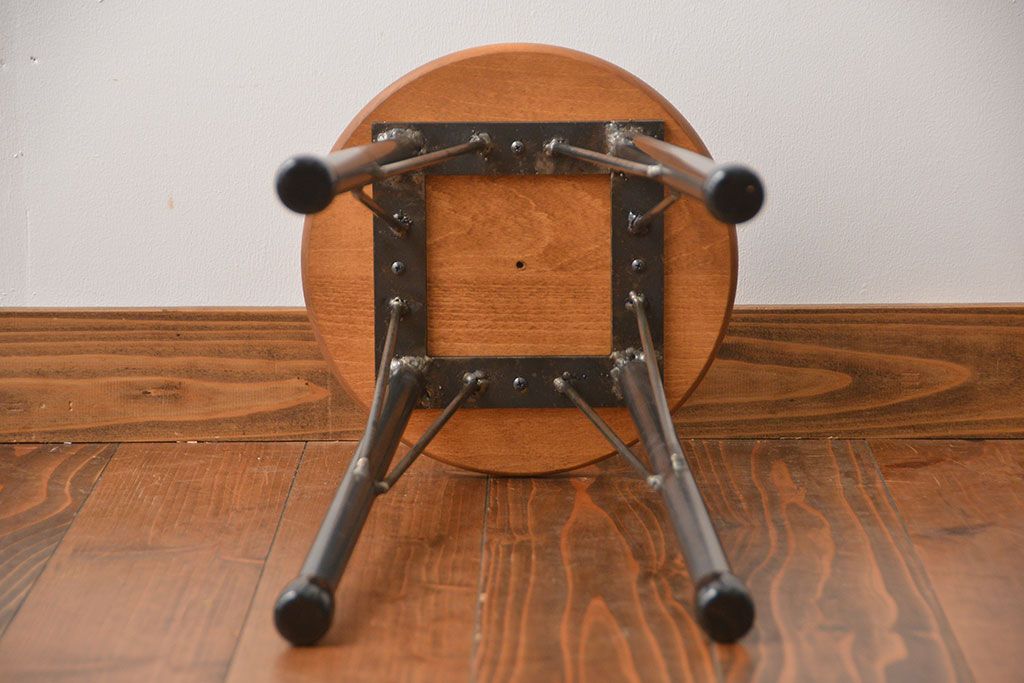 ラフジュオリジナル　鉄脚スツール(椅子、イス)(8)