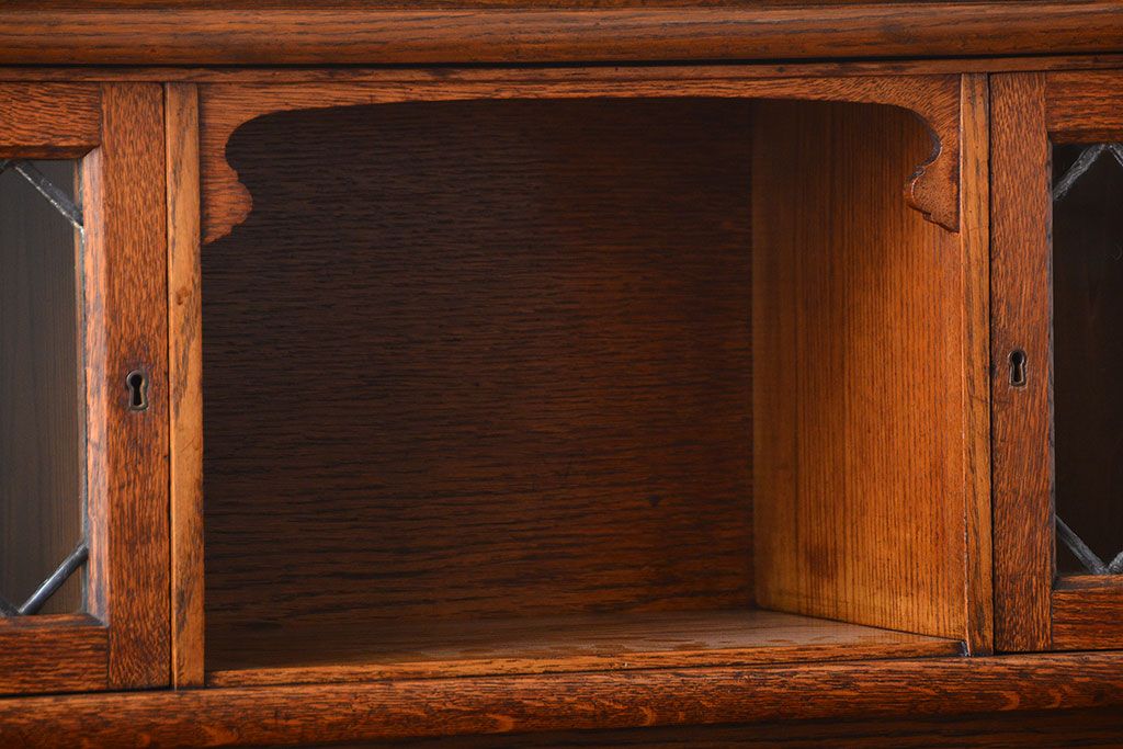 アンティーク家具　イギリスアンティーク　古いオーク材のおしゃれなスタッキングブックケース
