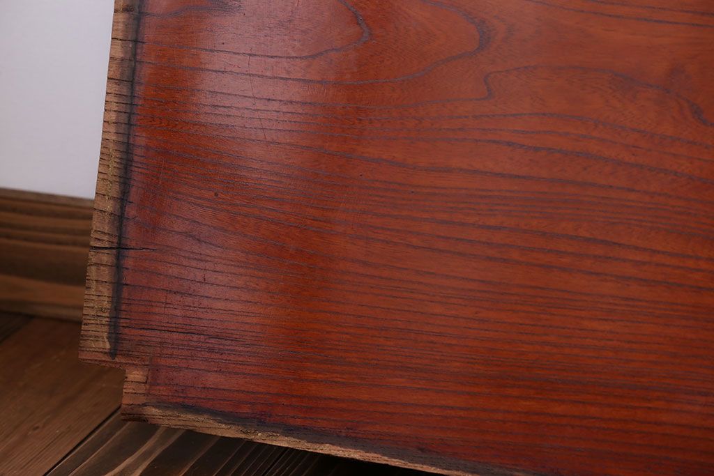アンティーク家具　古民具・骨董　漆塗り欅の一枚板古材(材料)