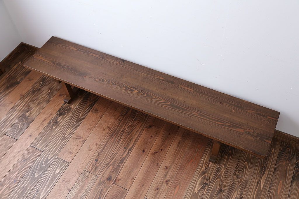 アンティーク家具　アンティーク　DIYにもぴったり!古い木のシンプルなベンチ(1)