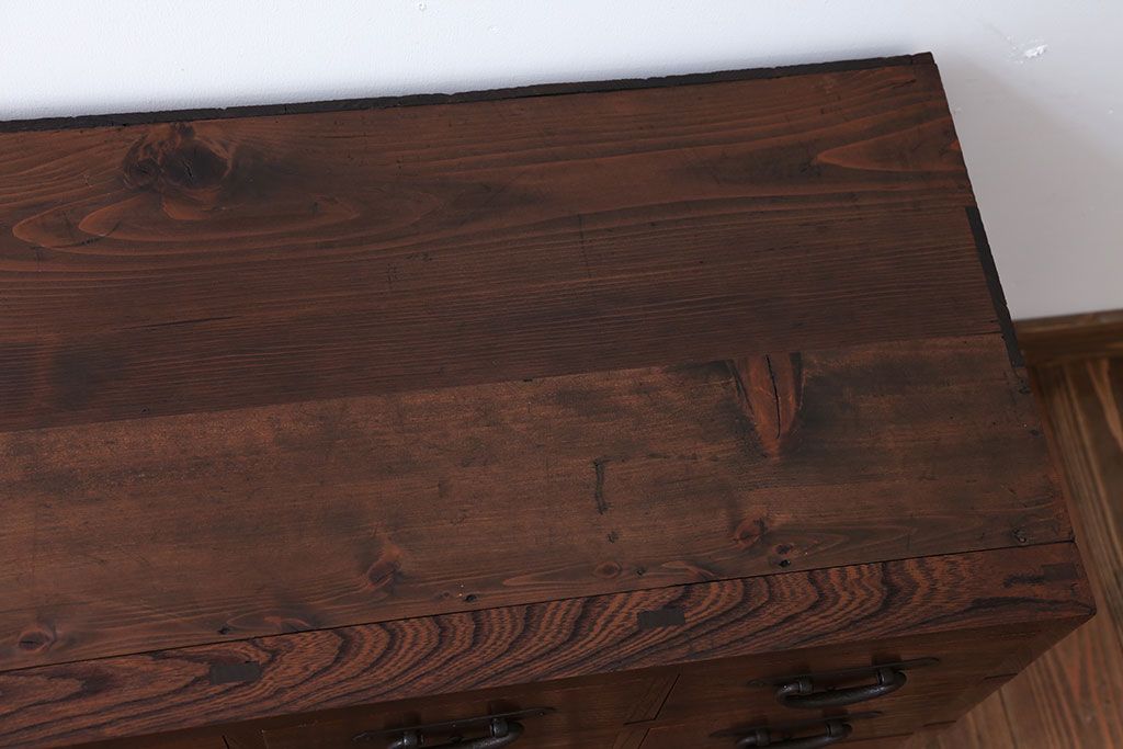 アンティーク家具　古民具・骨董　前面欅材の高級薬箪笥