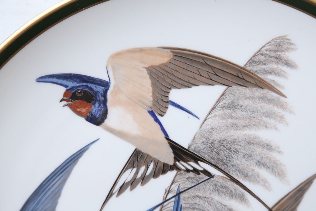 アンティーク雑貨　Franklin Pocelain(フランクリン・ポーセリン)世界の鳴き鳥シリーズ　飾皿12枚セット(1枚あたり定価17500円)
