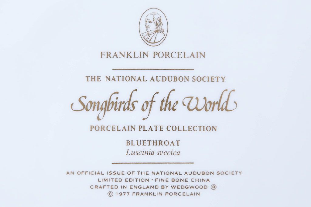アンティーク雑貨　Franklin Pocelain(フランクリン・ポーセリン)世界の鳴き鳥シリーズ　飾皿12枚セット(1枚あたり定価17500円)