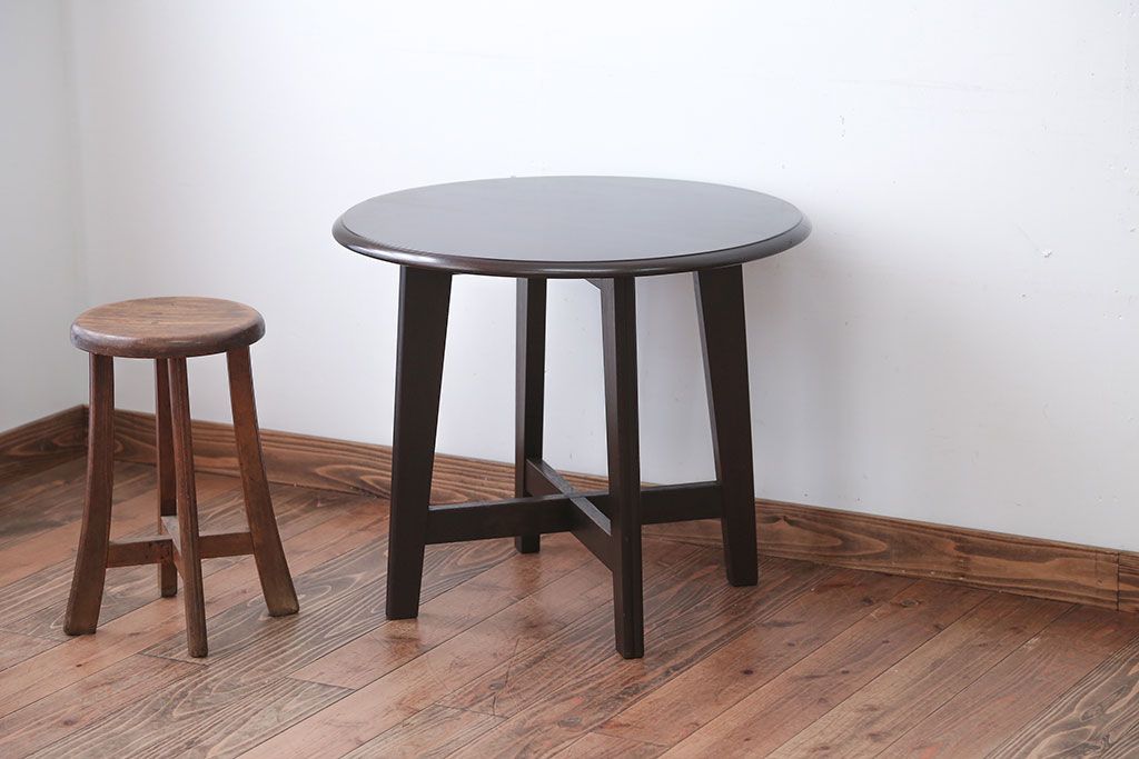 アンティーク家具 和製アンティーク 小さなかわいらしい丸テーブル(センターテーブル、カフェテーブル、サイドテーブル) | ラフジュ工房
