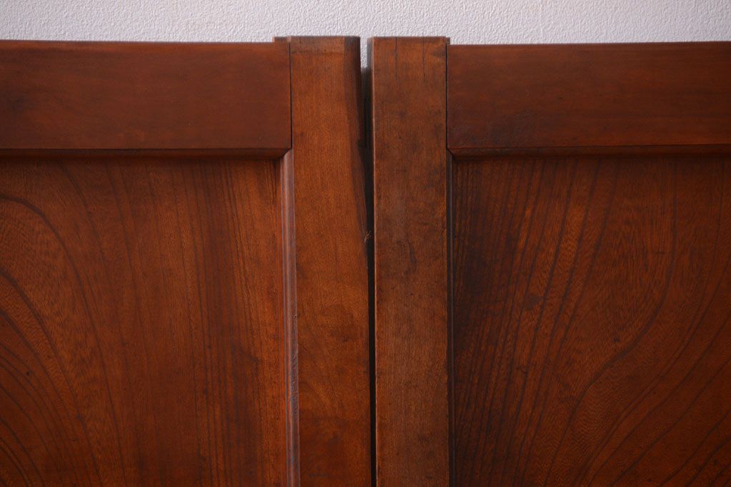 和製アンティーク　古い欅材の上質な引き戸2枚セット(1)