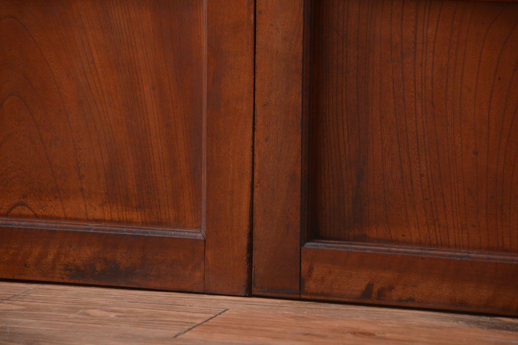 和製アンティーク　古い欅材の上質な引き戸2枚セット(1)