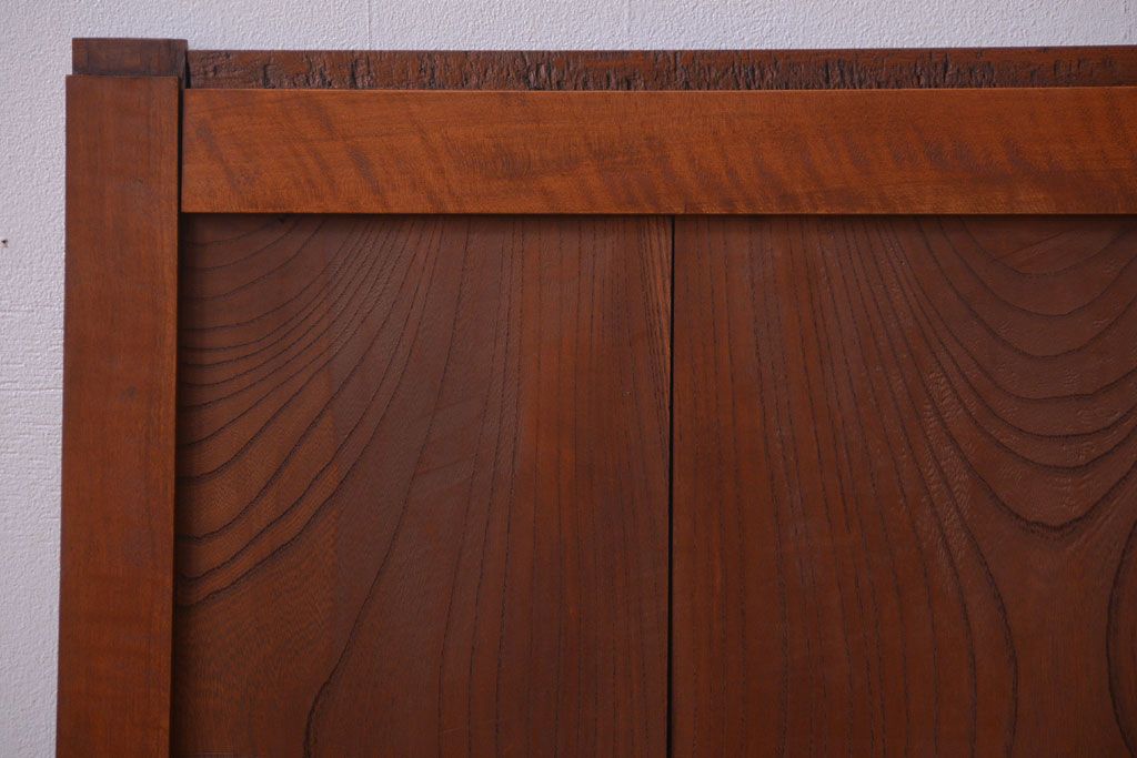 【A様ご成約品】古民具・骨董　鏡板欅材の上質なアンティーク引き戸2枚セット(1)