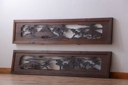 和製アンティーク　透かし彫りの欄間2枚セット(2)