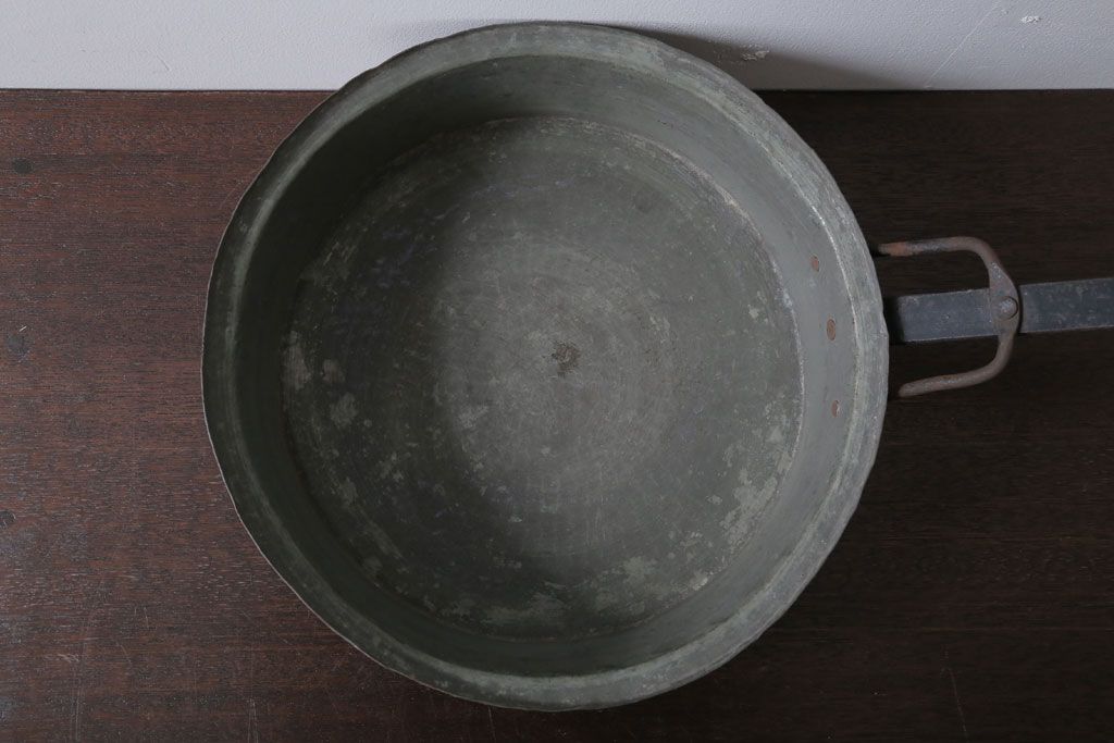 アンティーク雑貨　イギリスアンティーク　古い銅製フライパン