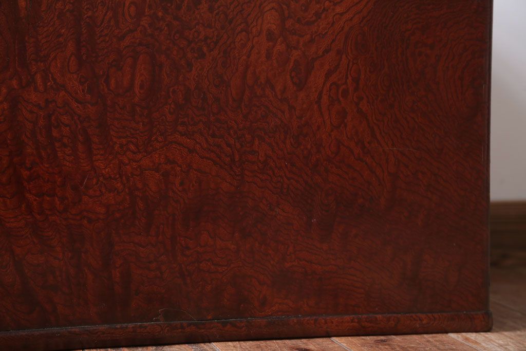 アンティーク雑貨　古民具・骨董　最高級品!玉杢の極めて美しい素晴らしいアンティーク大振り長火鉢