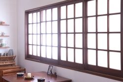 和製アンティーク　市松模様のガラス格子戸4枚セット(窓)