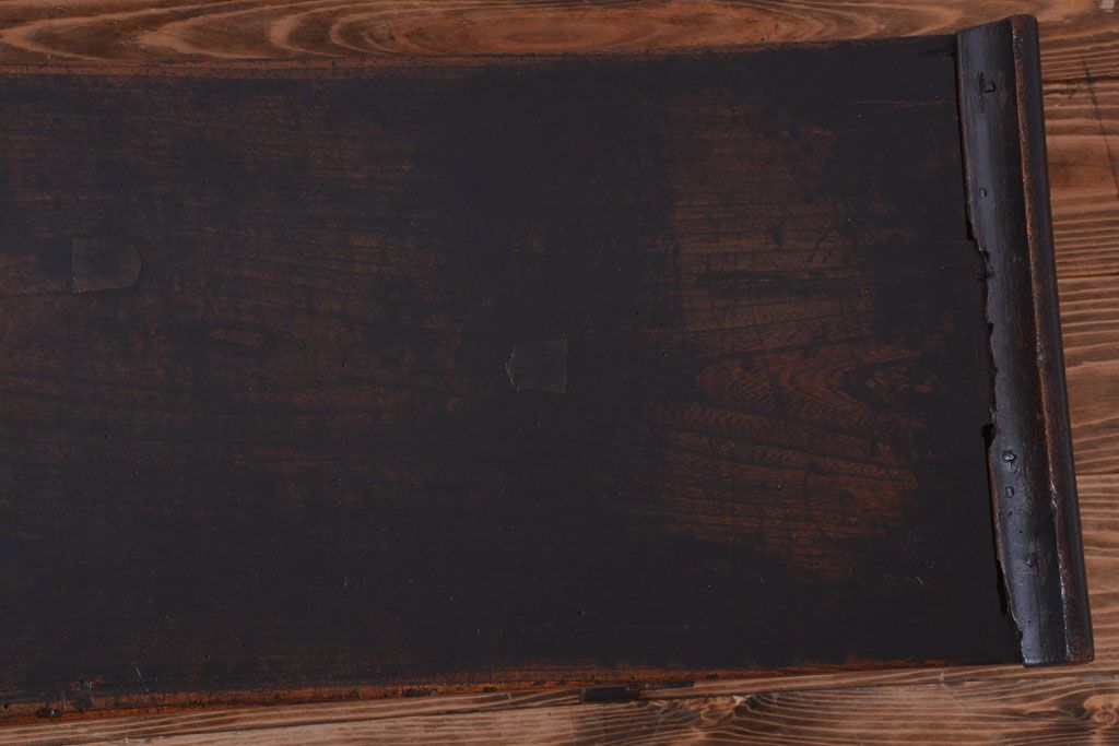 アンティーク家具　古民具・骨董　上品なデザインの古い欅製経机