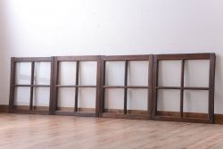 和製アンティーク　古い木のシンプルなガラス戸4枚セット(窓)(2)