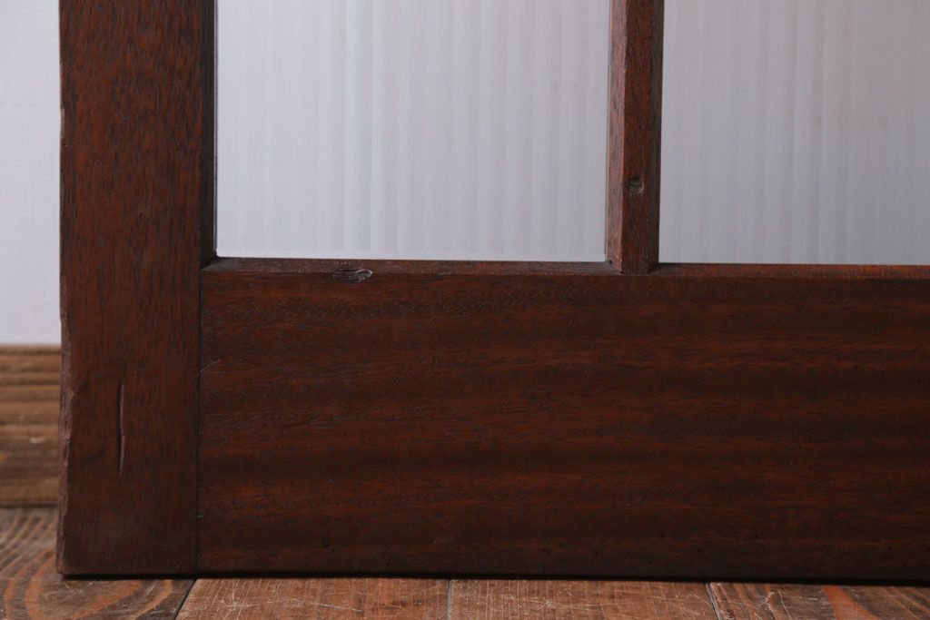 アンティーク　自由蝶番付き!シンプルな古い木のモールガラス入りドア