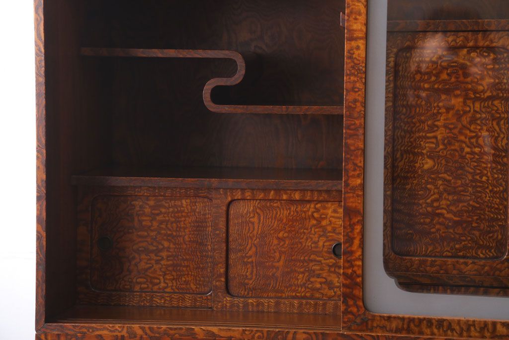 アンティーク家具　古民具・骨董　タモ玉杢材!上質なアンティーク茶箪笥