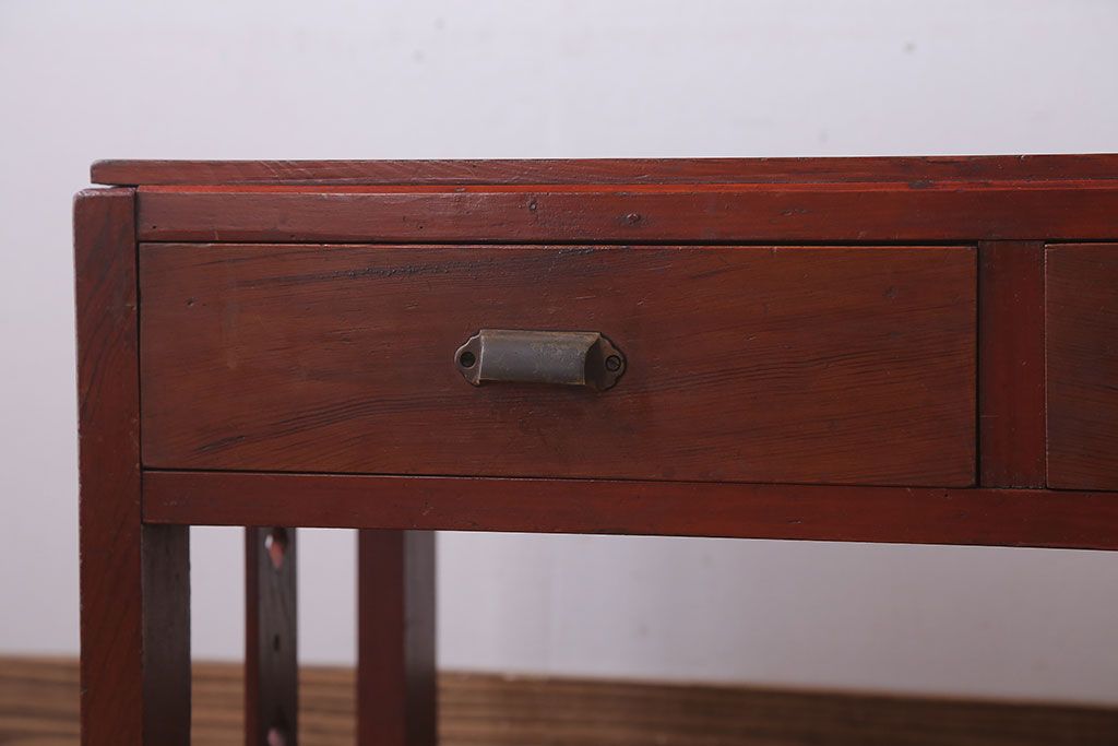 レトロ家具　和製アンティーク　レトロモダンな古い木製の文机