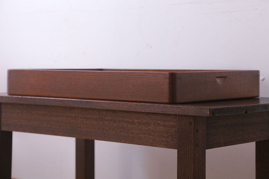 アンティーク雑貨　和製アンティーク　古い木製のレトロな衣装盆(お盆・トレー)(1)